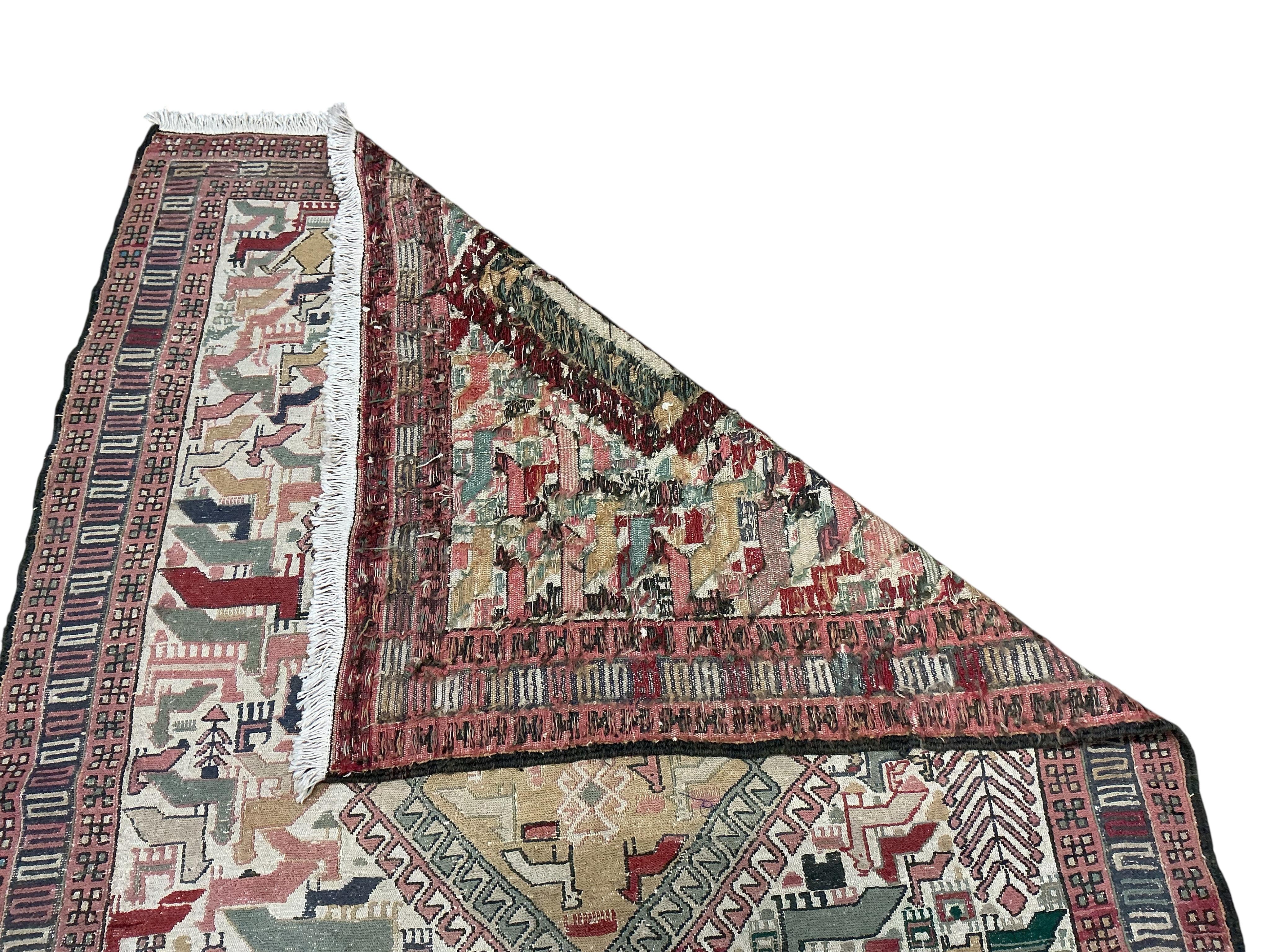 Two Soumak rugs, larger 170 x 116cm